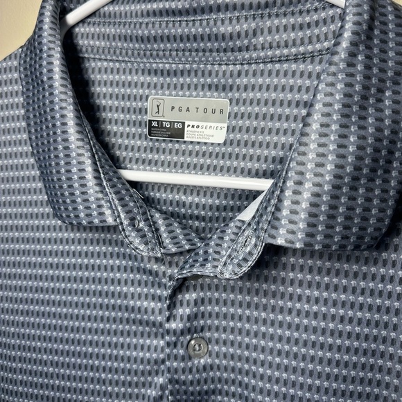 PGA Tour Pro Series Men Golf Performance Gray and Dark Blue Polo Shirt Size XL - Picture 3 of 6